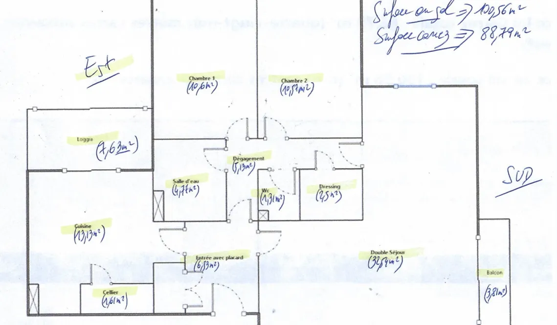 Anglet Bab² - Dernier étage et vue panoramique au sud pour ce type 4 de 101 m² H, double séjour de 33 m², 2 chambres, cuisine indépendante + loggia. Cave. Possibilité de garage en +.