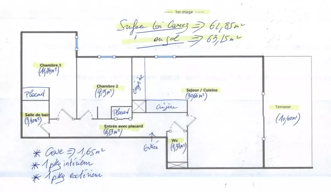 Sur Anglet Aritxague - Dans résidence intimiste avec ascenseur, type 3 de 63 m² habitable, pièce de vie de 31 m², terrasse de 11 m² + cave + 2 parkings