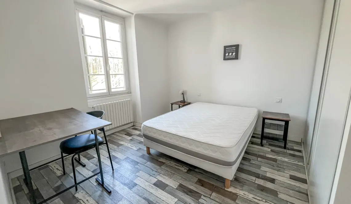 Bayonne au dernier étage dans petite copropriété - Type 3 de 53 m² habitable entièrement rénové en 2021, pièce de vie lumineuse de 20 m² avec sa cuisine