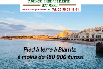 RARE et à deux pas du centre ville de Biarritz - Dans toute petite copropriété, joli studio plein sud de 17 m² vendu meublé et en parfait état + balcon. 