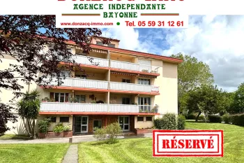 Anglet Haitz Péan - Dans joli parc, résidence avec ascenseur pour ce spacieux type 3 de 83 m² habitable avec terrasse sud-ouest + place de parking + cave