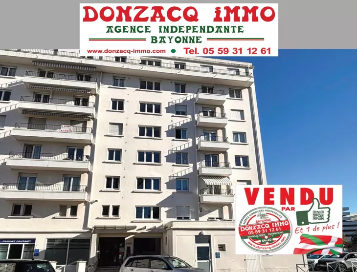 Anglet Bernain - Commerces à vos pieds pour ce type 3 de 70 m² habitable, pièce de vie de 19 m² avec balcon, cave et séchoir. Possibilité garage en +!