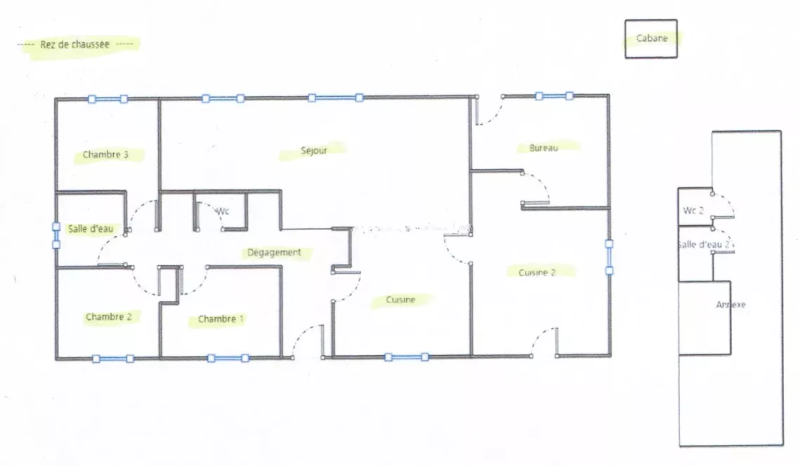 Ondres côté plages au calme - Plain-pied des années 85 de 110 m² habitable, 3 chambres sur 1095 m² de terrain pisinable avec carport +  2 ateliers